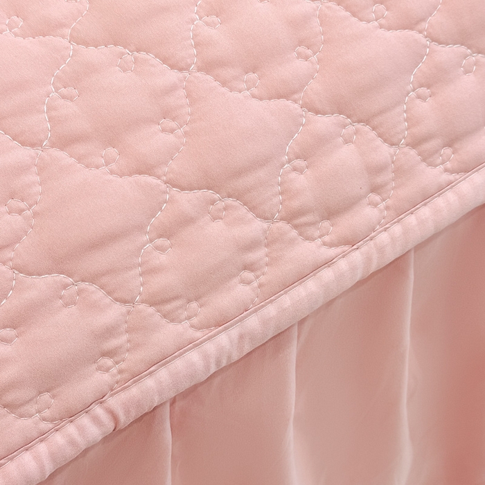 91家纺网 家纺一手货源 找家纺 野合家纺 2026新款A类水洗棉纯色夹棉床裙单床裙床裙单件 玉色