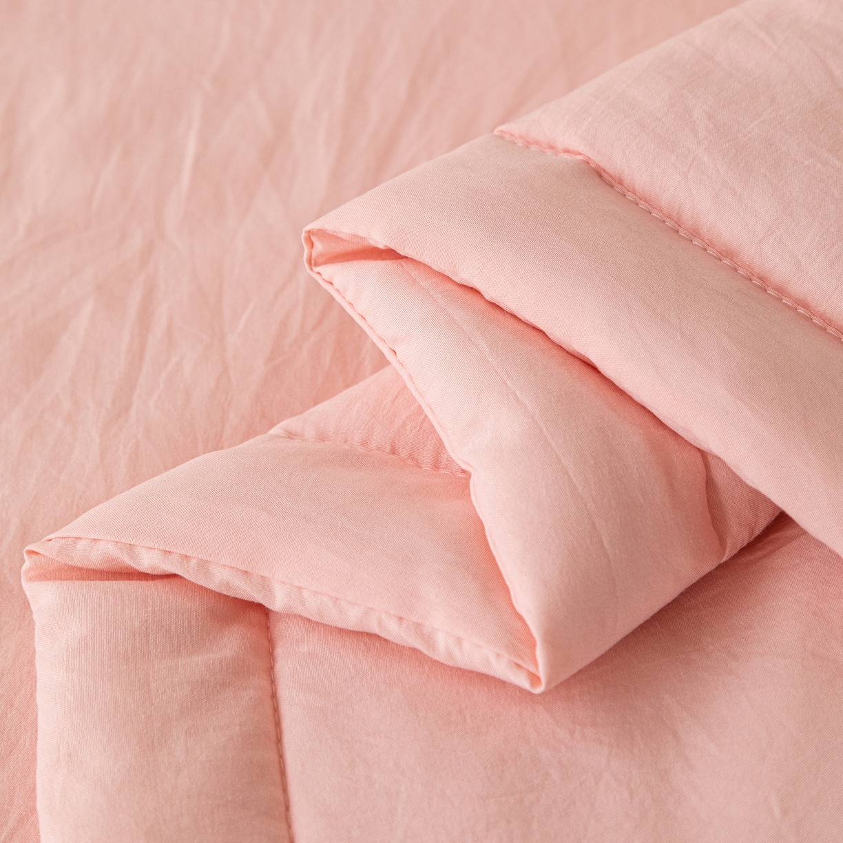 91家纺网 家纺一手货源 找家纺 安琪家纺 2026春夏新款A类新疆棉花纯色撞色双拼夏被夏凉被空调被 纯色-粉色