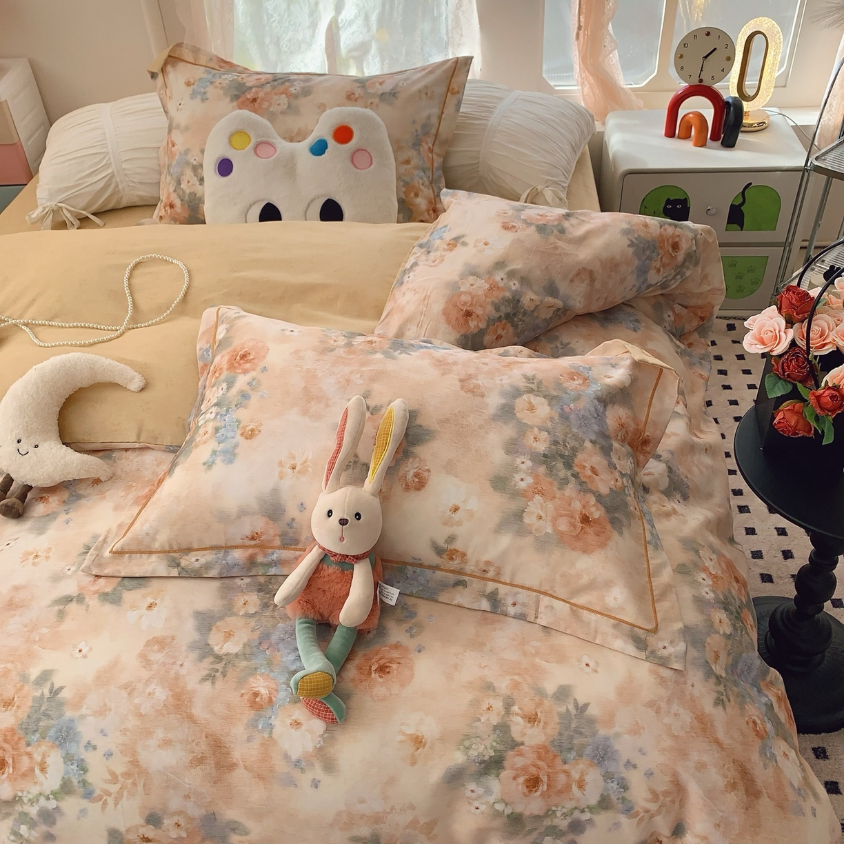 91家纺网 家纺一手货源 找家纺 （总）奈萝家纺 2025新款全棉纯棉小清新印花四件套-第一波