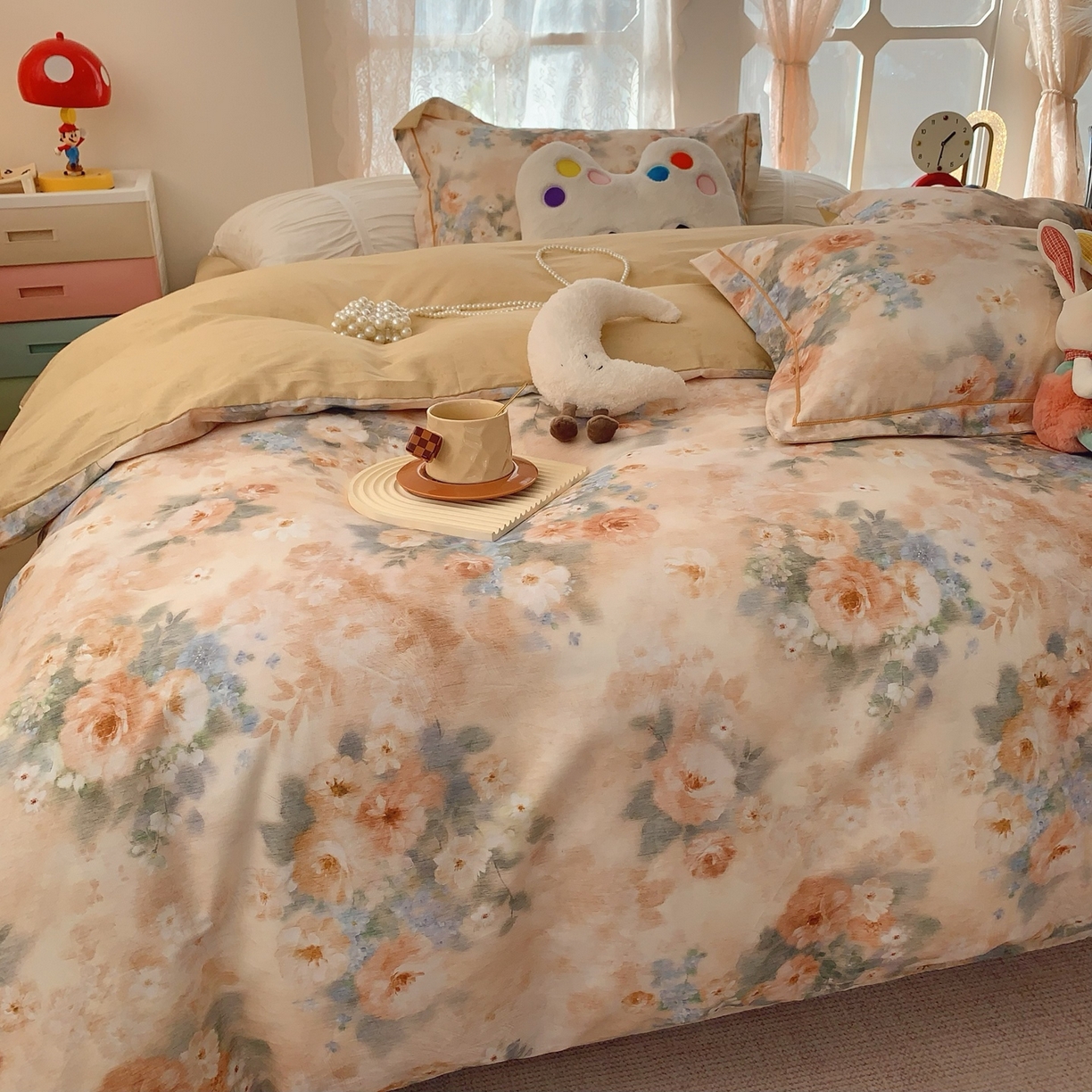 91家纺网 家纺一手货源 找家纺 （总）奈萝家纺 2025新款全棉纯棉小清新印花四件套-第一波