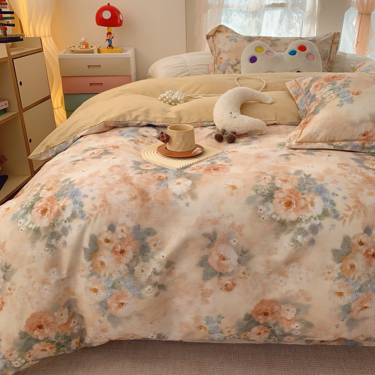 91家纺网 家纺一手货源 找家纺 （总）奈萝家纺 2025新款全棉纯棉小清新印花四件套-第一波