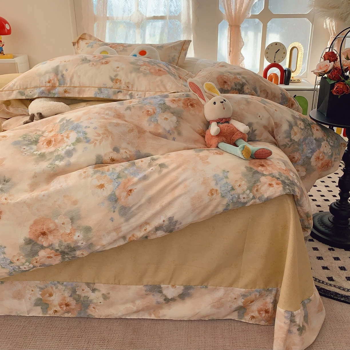 91家纺网 家纺一手货源 找家纺 （总）奈萝家纺 2025新款全棉纯棉小清新印花四件套-第一波