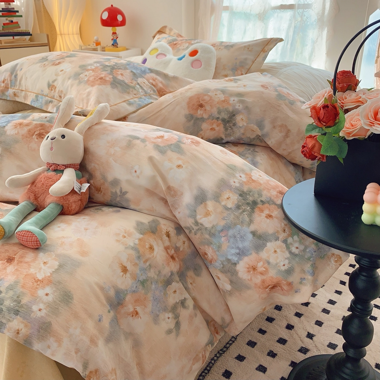 91家纺网 家纺一手货源 找家纺 奈萝家纺 2025新款全棉纯棉小清新印花四件套-第一波 东方美学