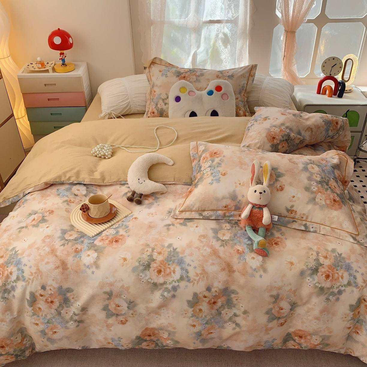 91家纺网 家纺一手货源 找家纺 奈萝家纺 2025新款全棉纯棉小清新印花四件套-第一波 东方美学