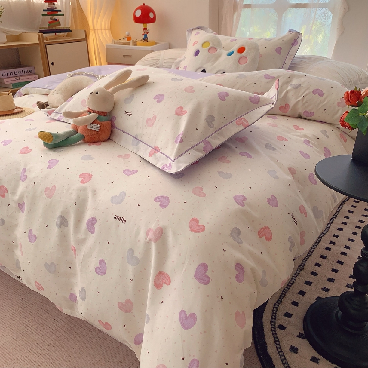 91家纺网 家纺一手货源 找家纺 奈萝家纺 2025新款全棉纯棉小清新印花四件套-第一波 浪漫满屋