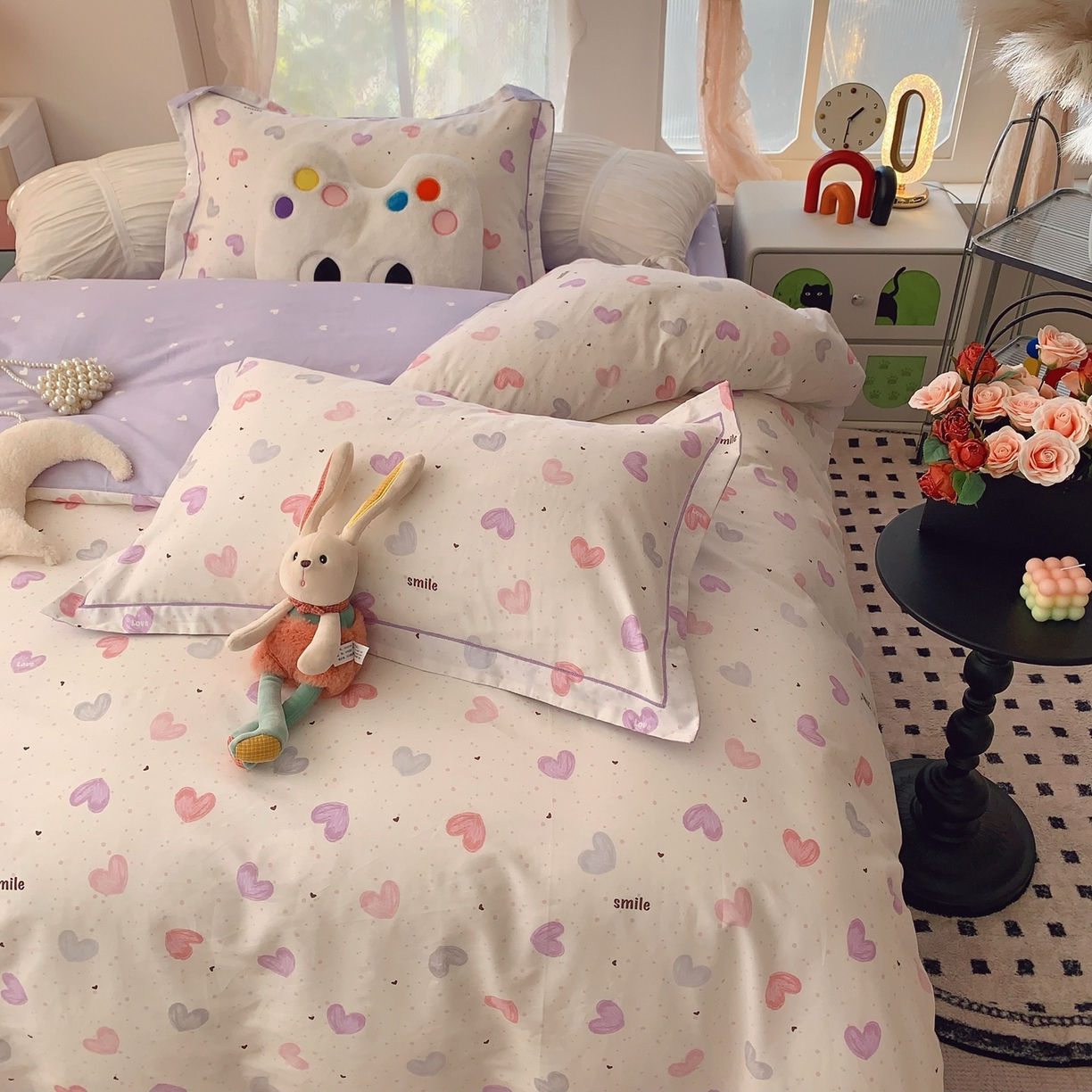 91家纺网 家纺一手货源 找家纺 奈萝家纺 2025新款全棉纯棉小清新印花四件套-第一波 浪漫满屋