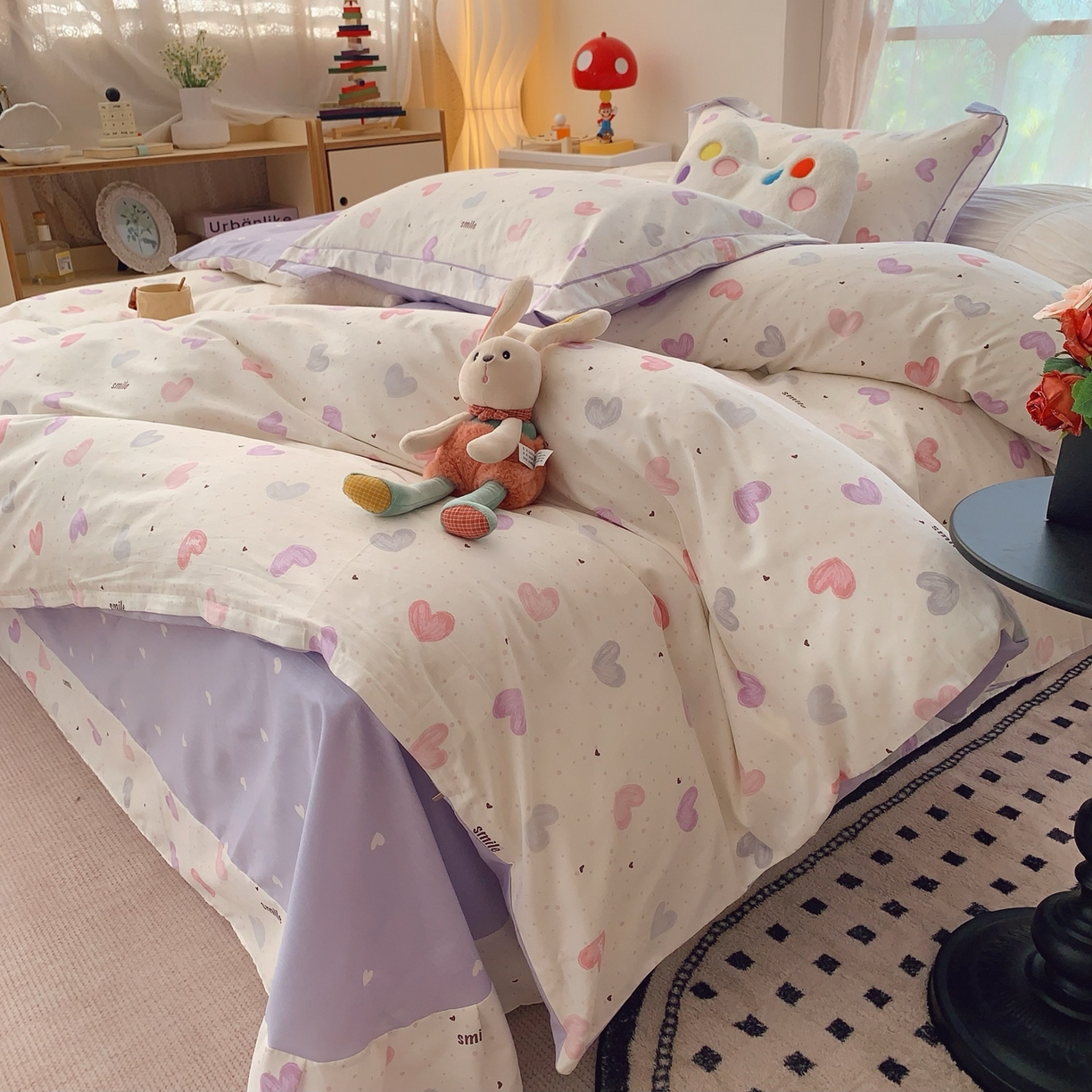 91家纺网 家纺一手货源 找家纺 奈萝家纺 2025新款全棉纯棉小清新印花四件套-第一波 浪漫满屋