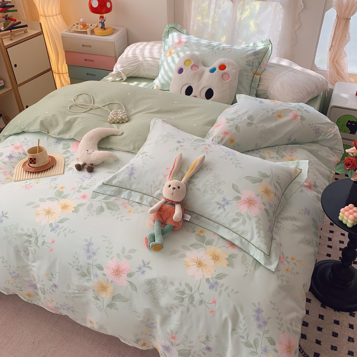 91家纺网 家纺一手货源 找家纺 奈萝家纺 2025新款全棉纯棉小清新印花四件套-第一波 曼城旧事