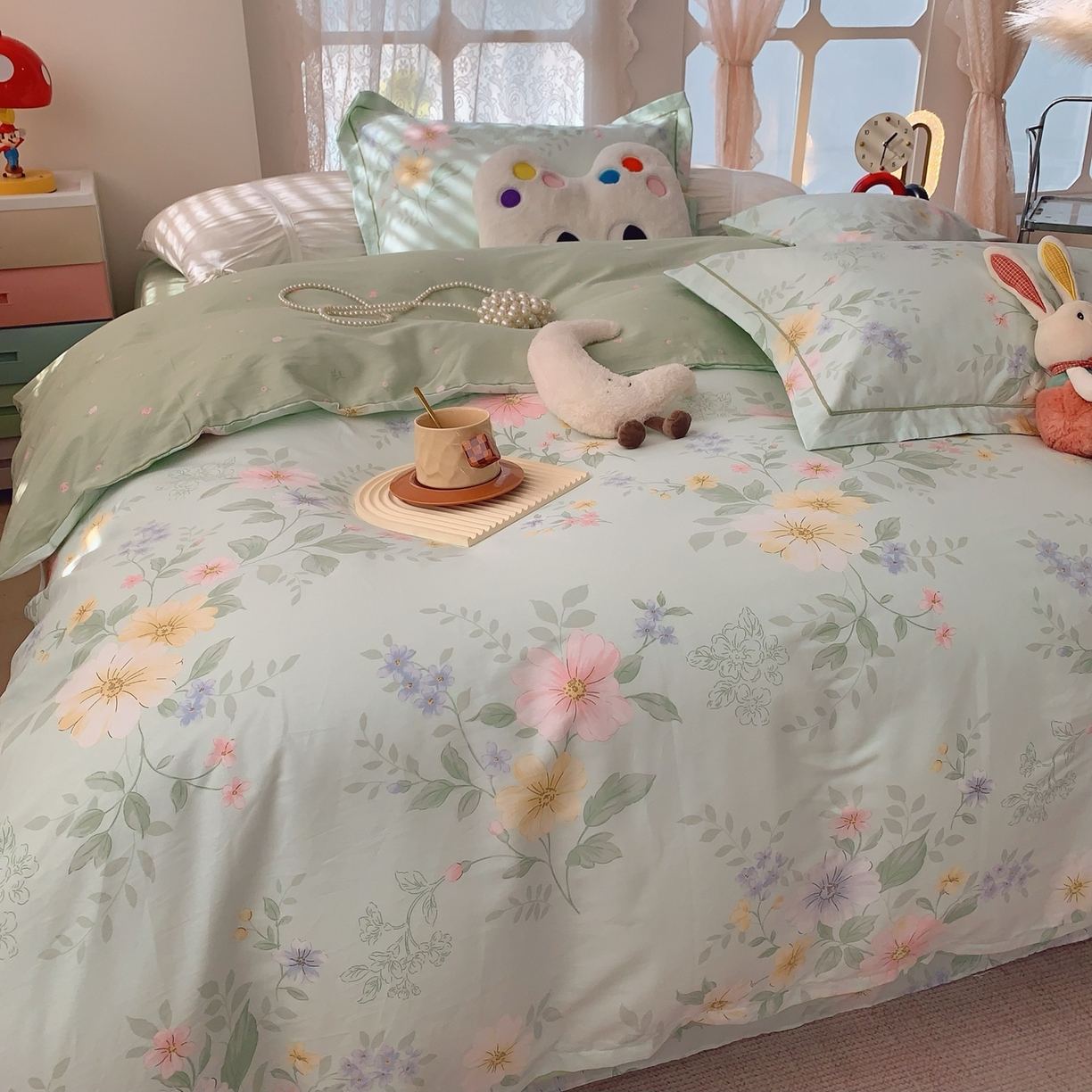 91家纺网 家纺一手货源 找家纺 奈萝家纺 2025新款全棉纯棉小清新印花四件套-第一波 曼城旧事