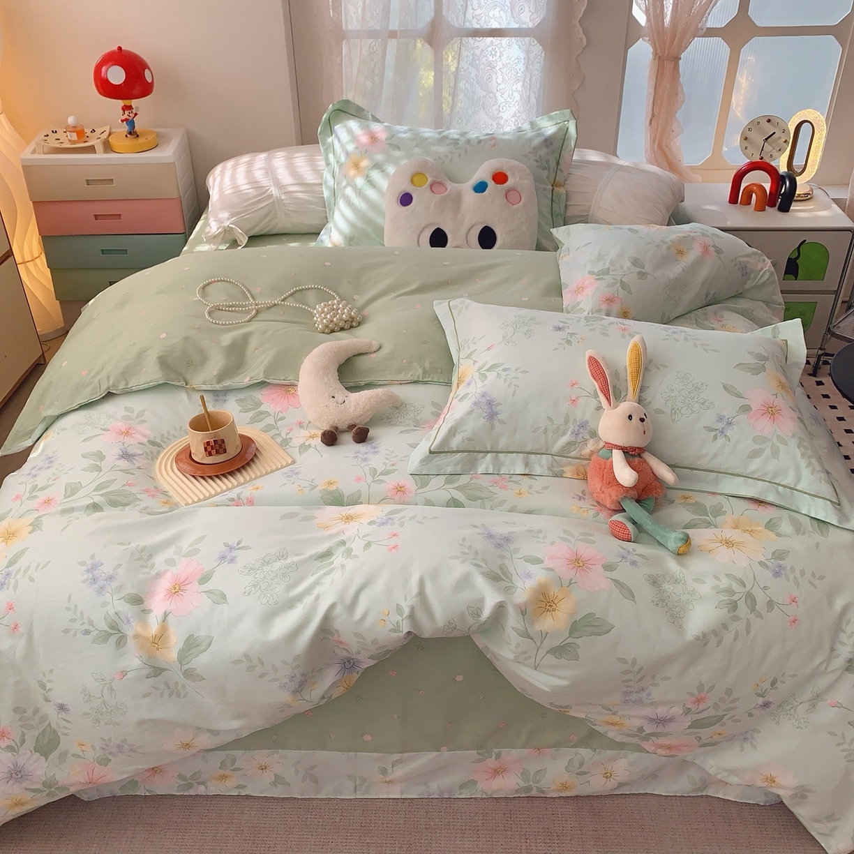 91家纺网 家纺一手货源 找家纺 奈萝家纺 2025新款全棉纯棉小清新印花四件套-第一波 曼城旧事