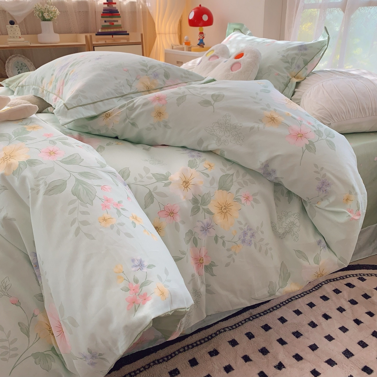 91家纺网 家纺一手货源 找家纺 奈萝家纺 2025新款全棉纯棉小清新印花四件套-第一波 曼城旧事