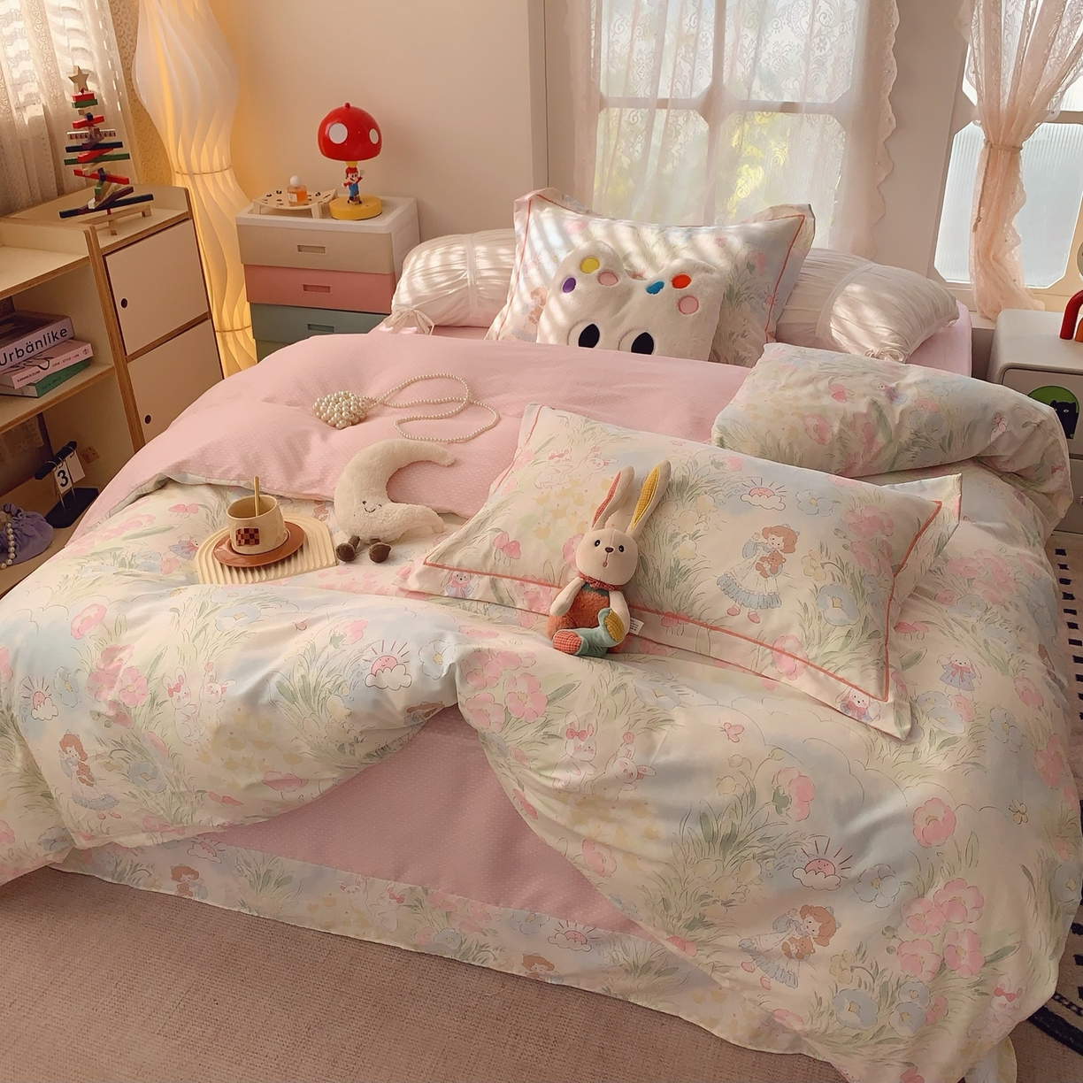 91家纺网 家纺一手货源 找家纺 奈萝家纺 2025新款全棉纯棉小清新印花四件套-第一波 魔恋仙灵