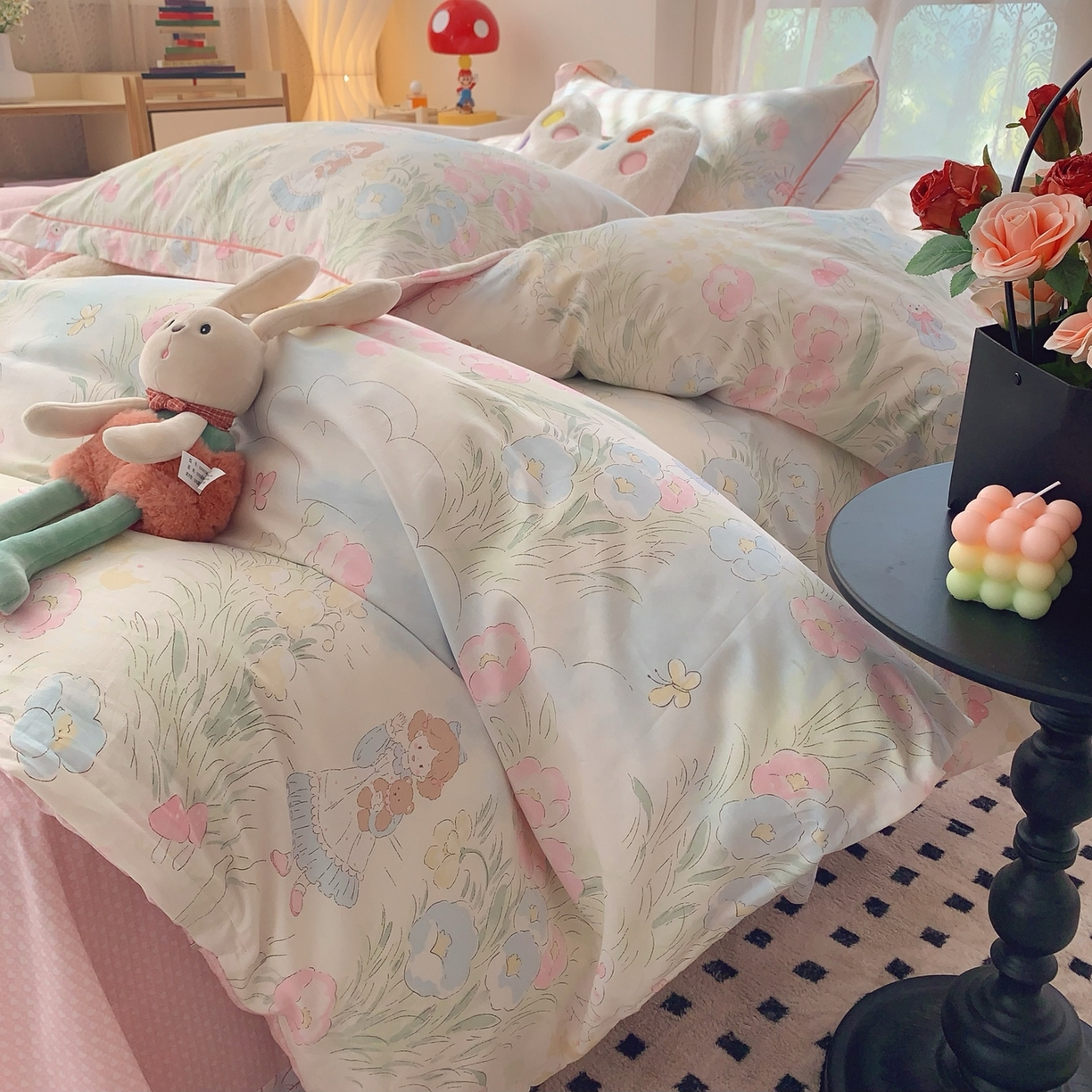 91家纺网 家纺一手货源 找家纺 奈萝家纺 2025新款全棉纯棉小清新印花四件套-第一波 魔恋仙灵