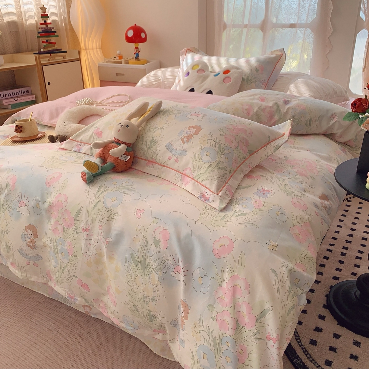 91家纺网 家纺一手货源 找家纺 奈萝家纺 2025新款全棉纯棉小清新印花四件套-第一波 魔恋仙灵