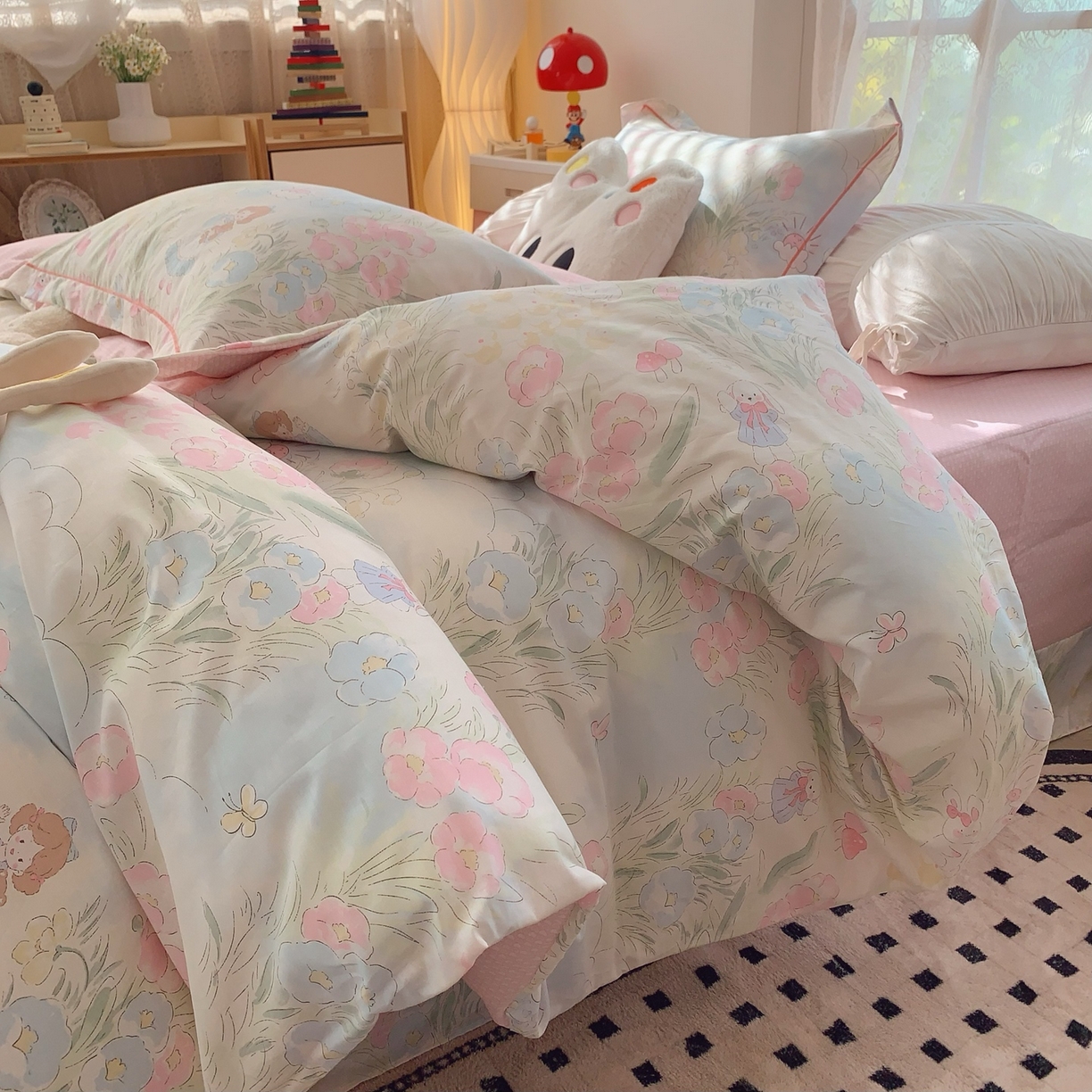 91家纺网 家纺一手货源 找家纺 奈萝家纺 2025新款全棉纯棉小清新印花四件套-第一波 魔恋仙灵