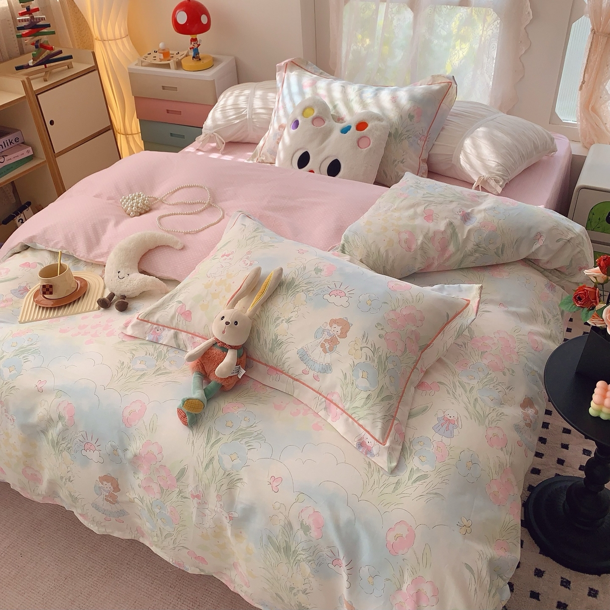 91家纺网 家纺一手货源 找家纺 奈萝家纺 2025新款全棉纯棉小清新印花四件套-第一波 魔恋仙灵