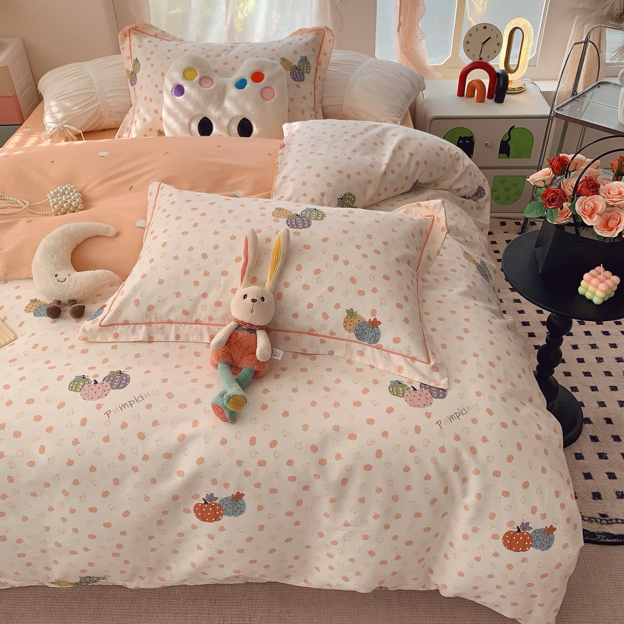 奈萝家纺 2025新款全棉纯棉小清新印花四件套-第一波 南瓜舞会