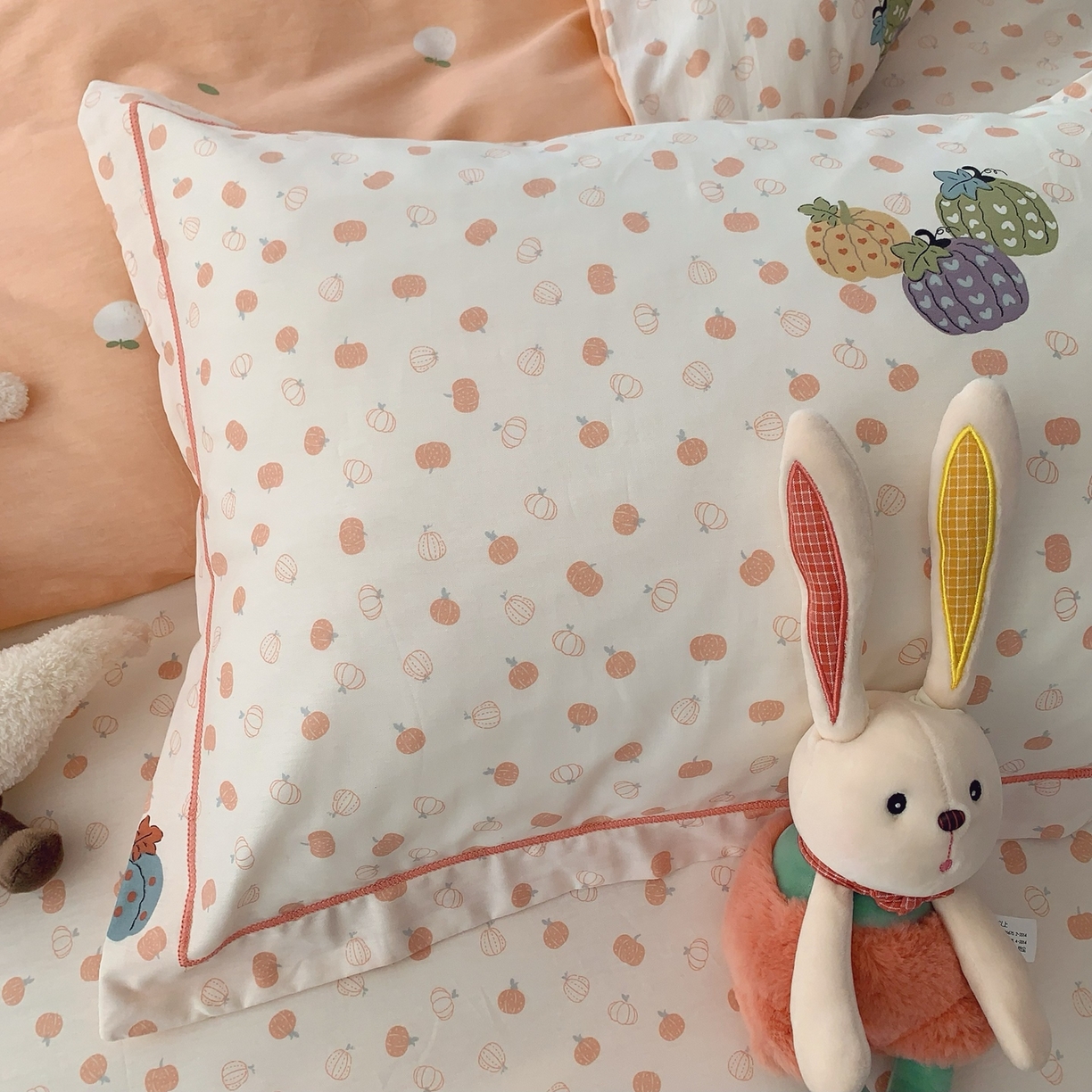 91家纺网 家纺一手货源 找家纺 奈萝家纺 2025新款全棉纯棉小清新印花四件套-第一波 南瓜舞会