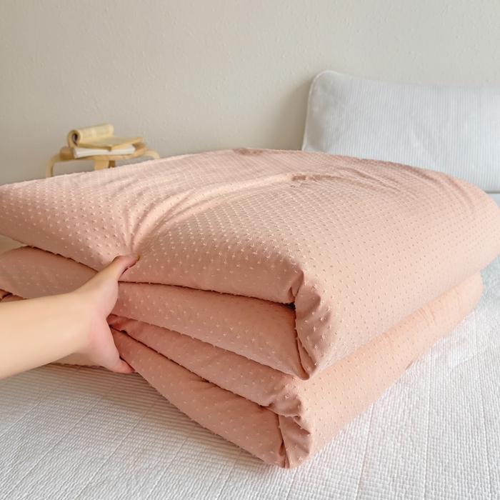 六合家纺 2026新款A类贡缎提花星空点夏被 星空点-香槟色
