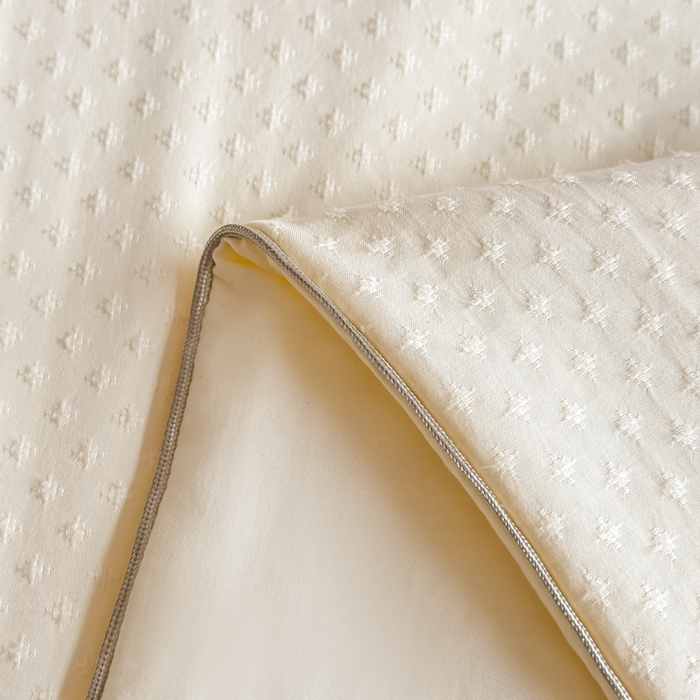 91家纺网 家纺一手货源 找家纺 六合家纺 2026新款A类贡缎提花星空点夏被 星空点-米黄