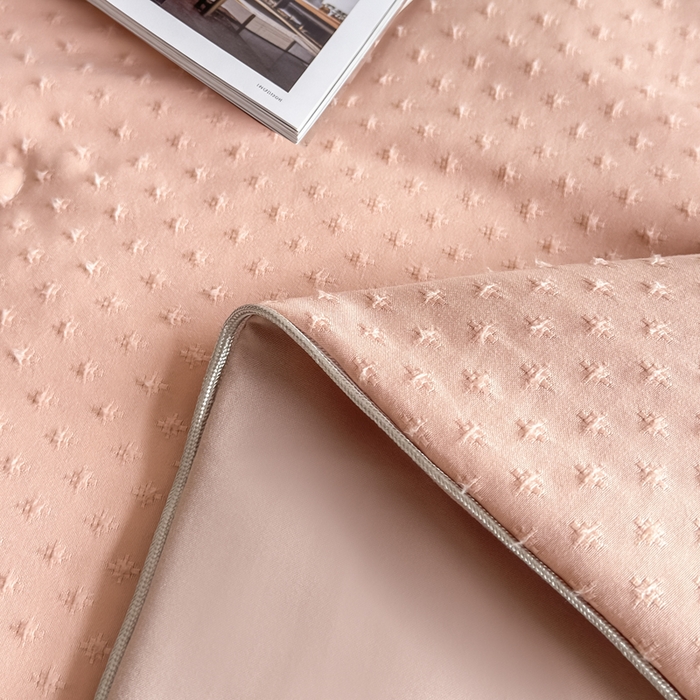 91家纺网 家纺一手货源 找家纺 六合家纺 2026新款A类贡缎提花星空点夏被 星空点-香槟色