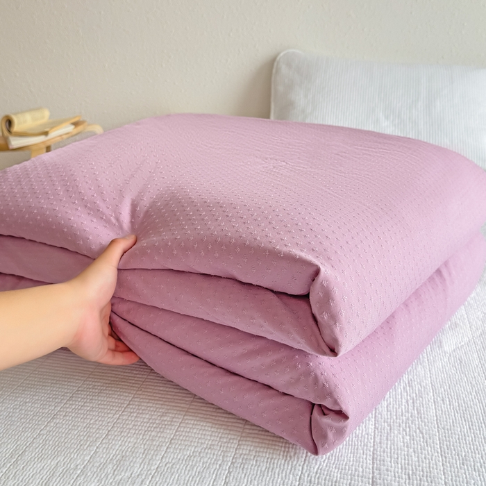 六合家纺 2026新款A类贡缎提花星空点夏被 星空点-紫
