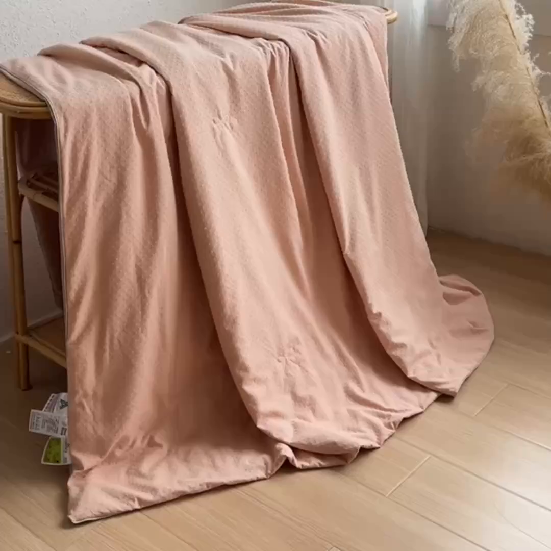 91家纺网 家纺一手货源 找家纺 六合家纺 2026新款A类贡缎提花星空点夏被 星空点-香槟色