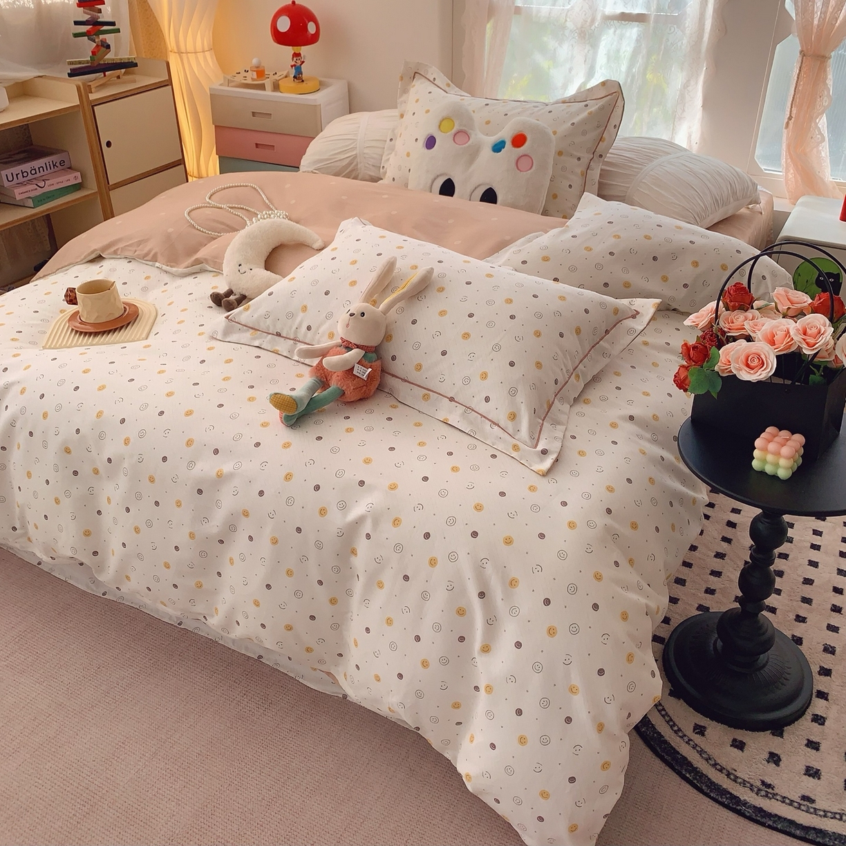 91家纺网 家纺一手货源 找家纺 奈萝家纺 2025新款全棉纯棉小清新印花四件套-第一波 微笑百事达