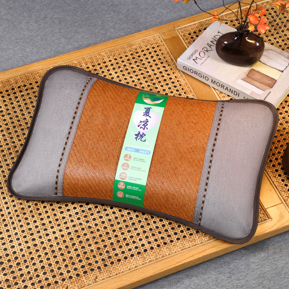 91家纺网 家纺一手货源 找家纺 （总）芯洲  2026年新款夏季冰凉清爽藤席凉席荞麦枕头枕芯