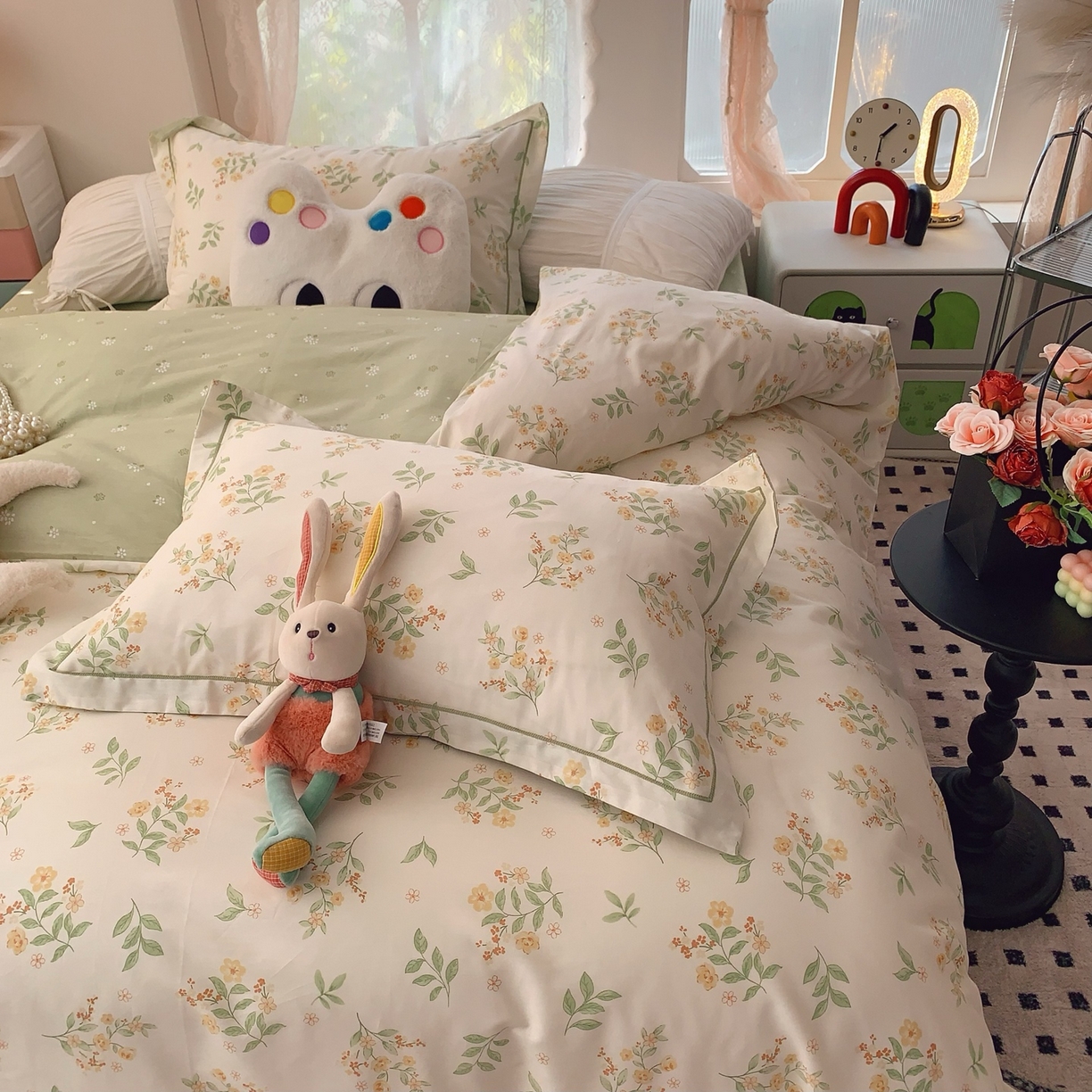 91家纺网 家纺一手货源 找家纺 奈萝家纺 2025新款全棉纯棉小清新印花四件套-第一波 夏花