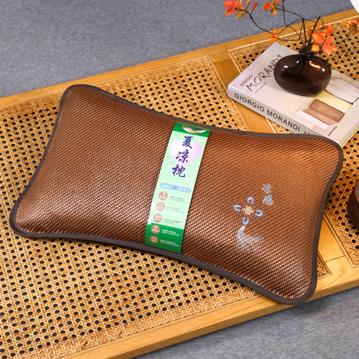 芯洲  2026年新款夏季冰凉清爽藤席凉席荞麦枕头枕芯 凉感冰藤枕