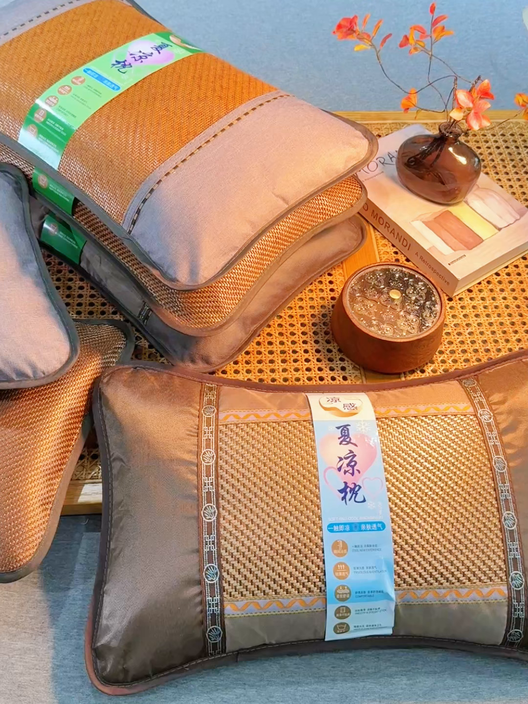 91家纺网 家纺一手货源 找家纺 （总）芯洲  2026年新款夏季冰凉清爽藤席凉席荞麦枕头枕芯