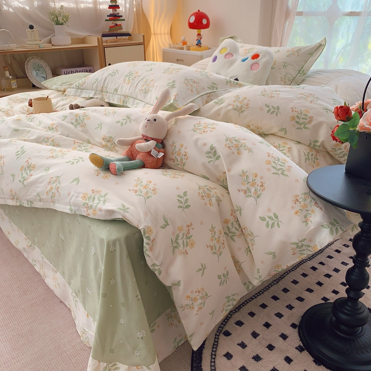 91家纺网 家纺一手货源 找家纺 奈萝家纺 2025新款全棉纯棉小清新印花四件套-第一波 夏花