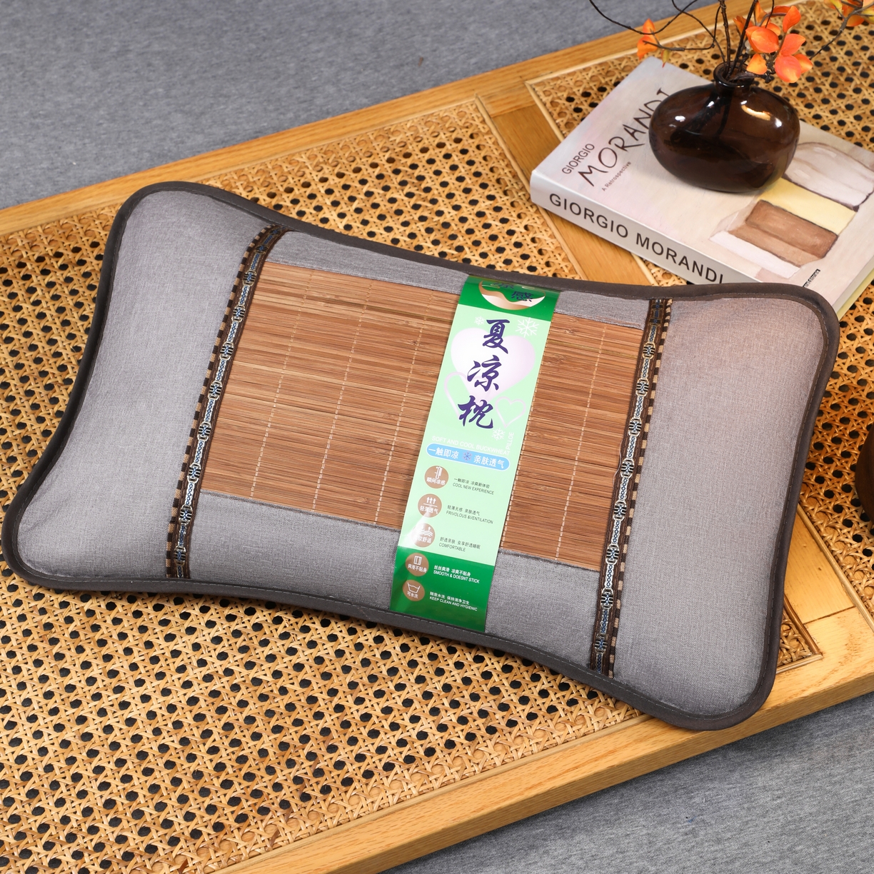 芯洲  2026年新款夏季冰凉清爽藤席凉席荞麦枕头枕芯 夏凉竹藤