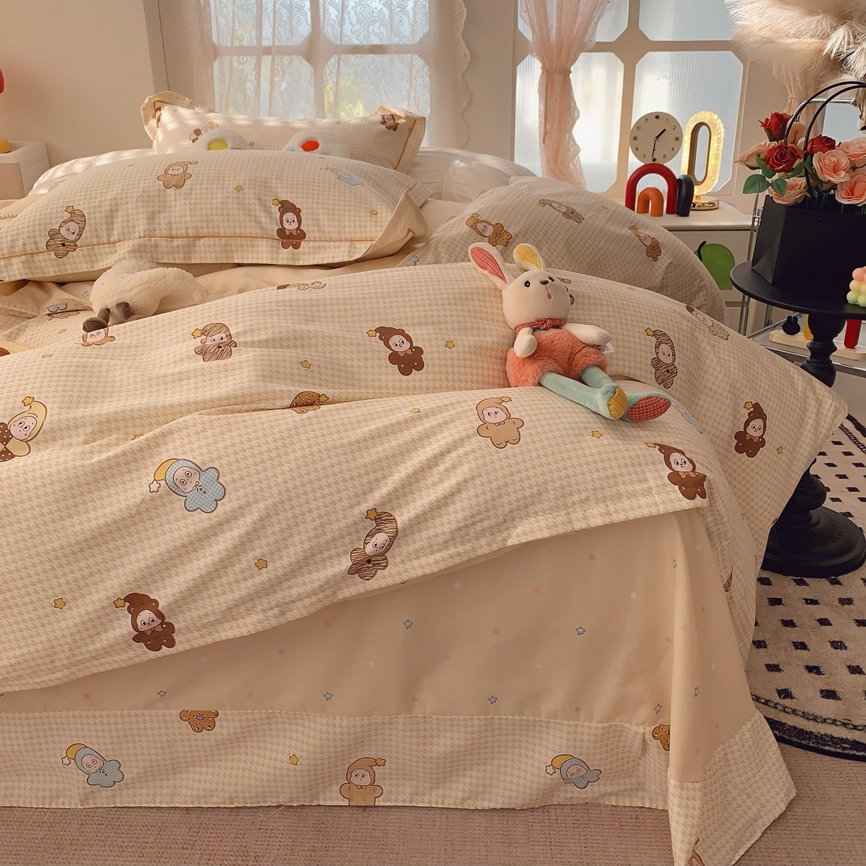 91家纺网 家纺一手货源 找家纺 奈萝家纺 2025新款全棉纯棉小清新印花四件套-第一波 小魔仙黄