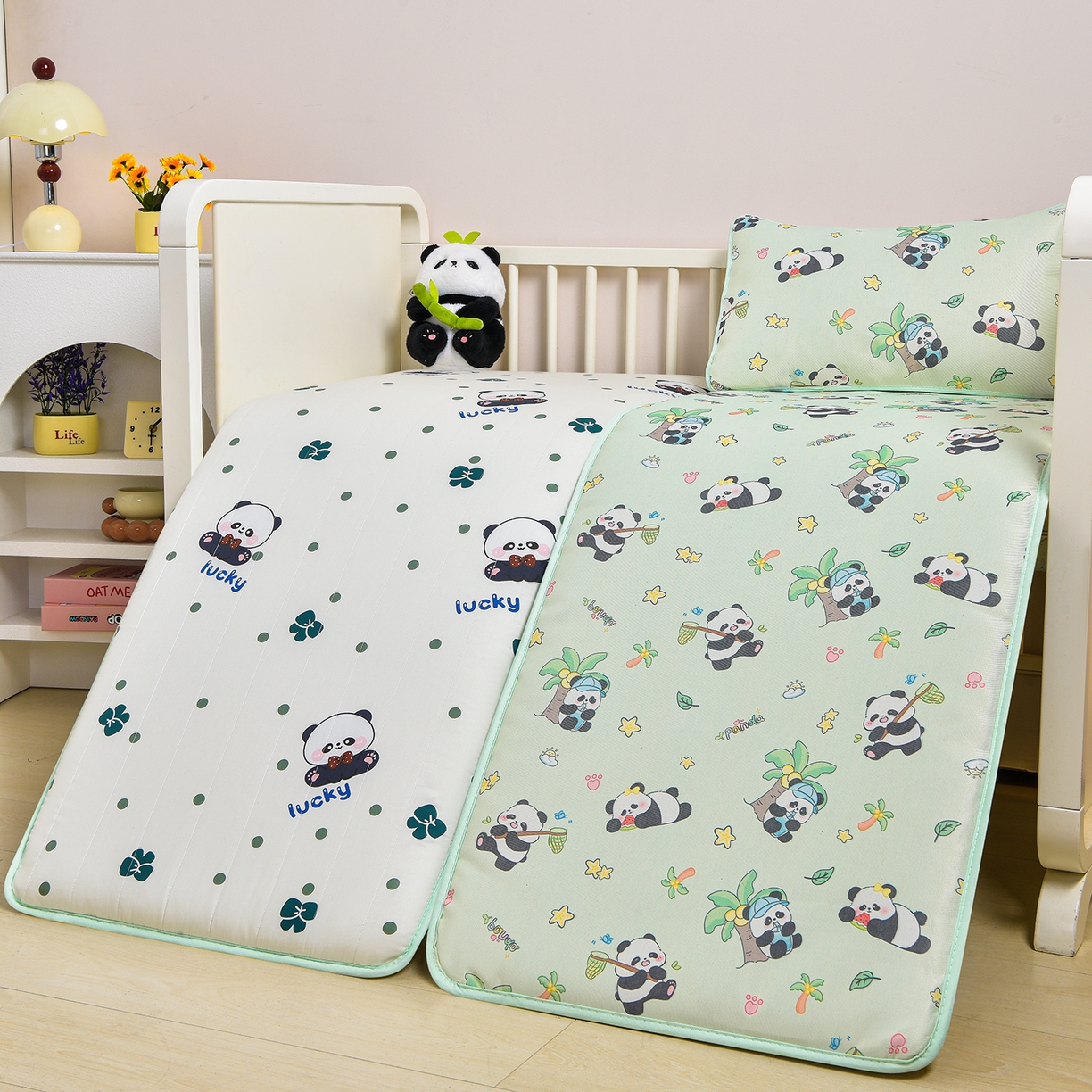 91家纺网 家纺一手货源 找家纺 宝贝优选 2026新款儿童凉席加厚四季床垫午休垫拼接床垫 春游熊宝宝