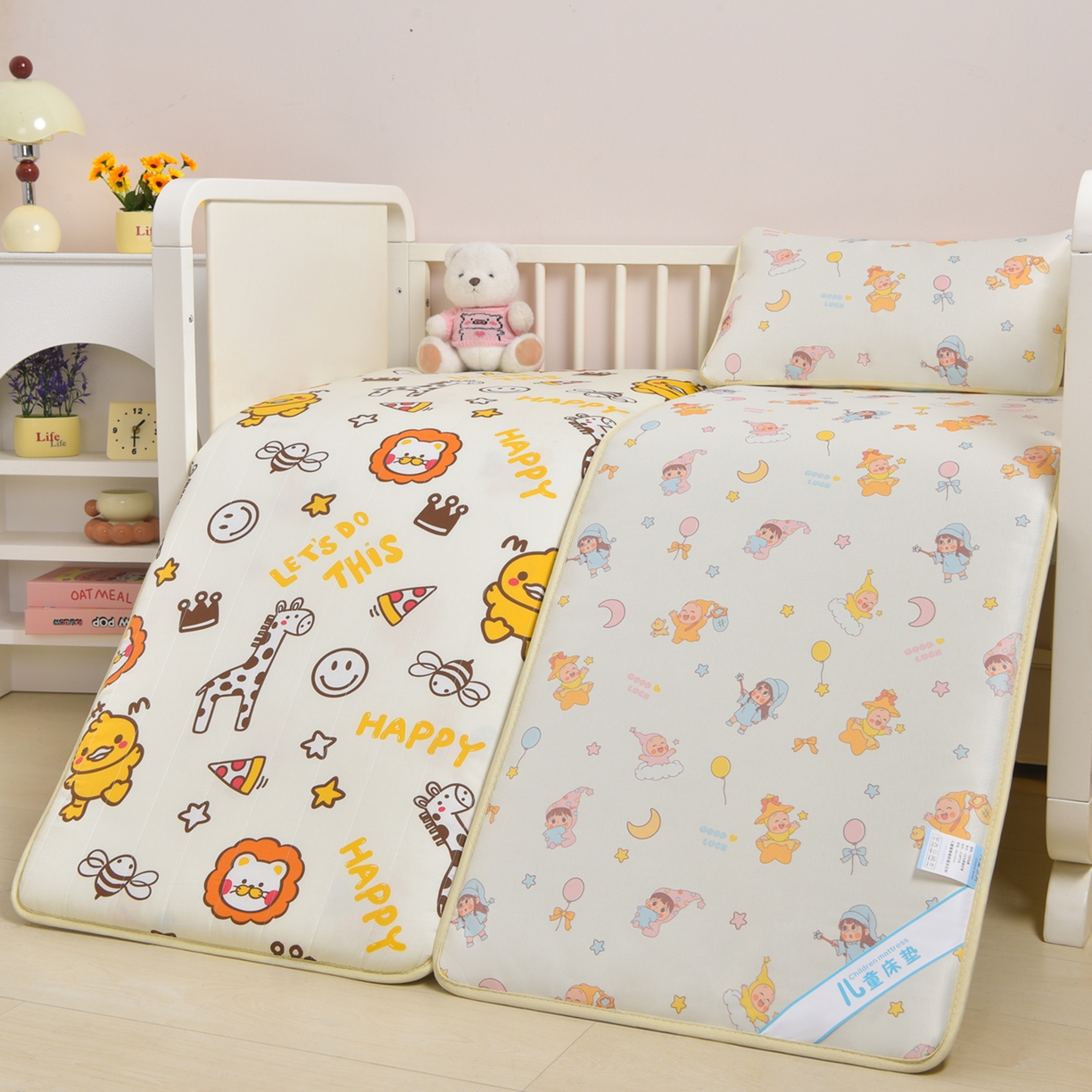 91家纺网 家纺一手货源 找家纺 宝贝优选 2026新款儿童凉席加厚四季床垫午休垫拼接床垫 精灵王国