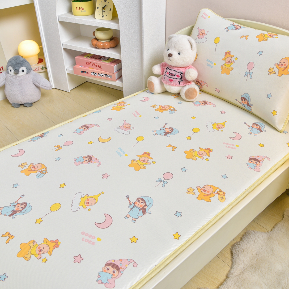 91家纺网 家纺一手货源 找家纺 宝贝优选 2026新款儿童凉席加厚四季床垫午休垫拼接床垫 精灵王国