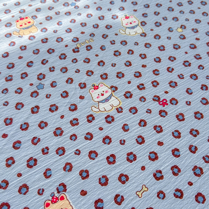 91家纺网 家纺一手货源 找家纺 梵朴 2026新款A类泡芙棉云感木棉邹邹纱双层纱床笠三件套 豹纹泡芙狗