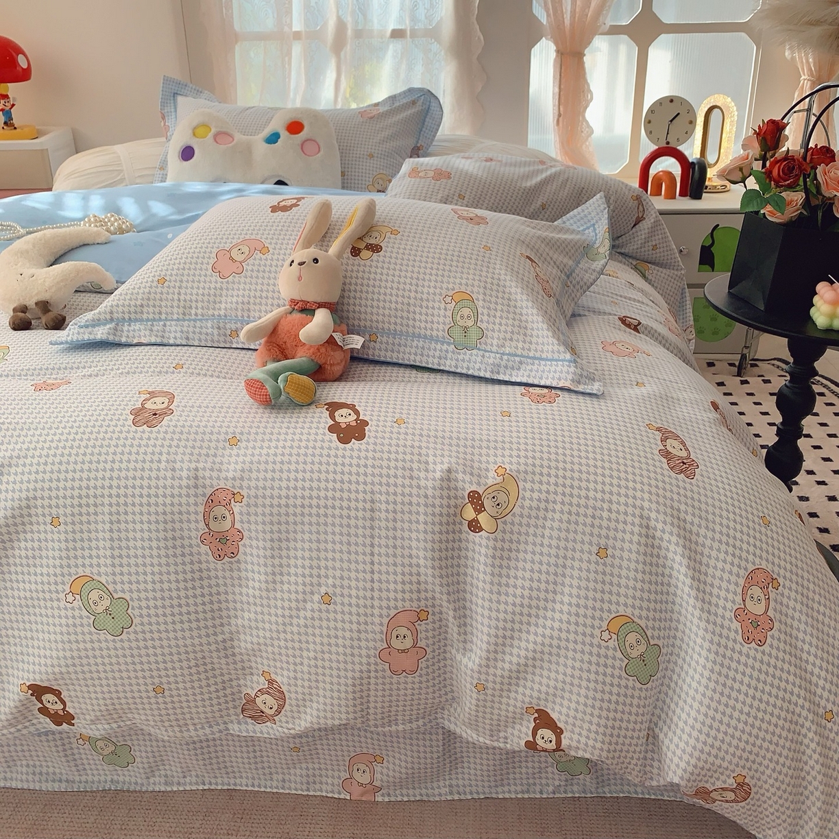 奈萝家纺 2025新款全棉纯棉小清新印花四件套-第一波 小魔仙蓝