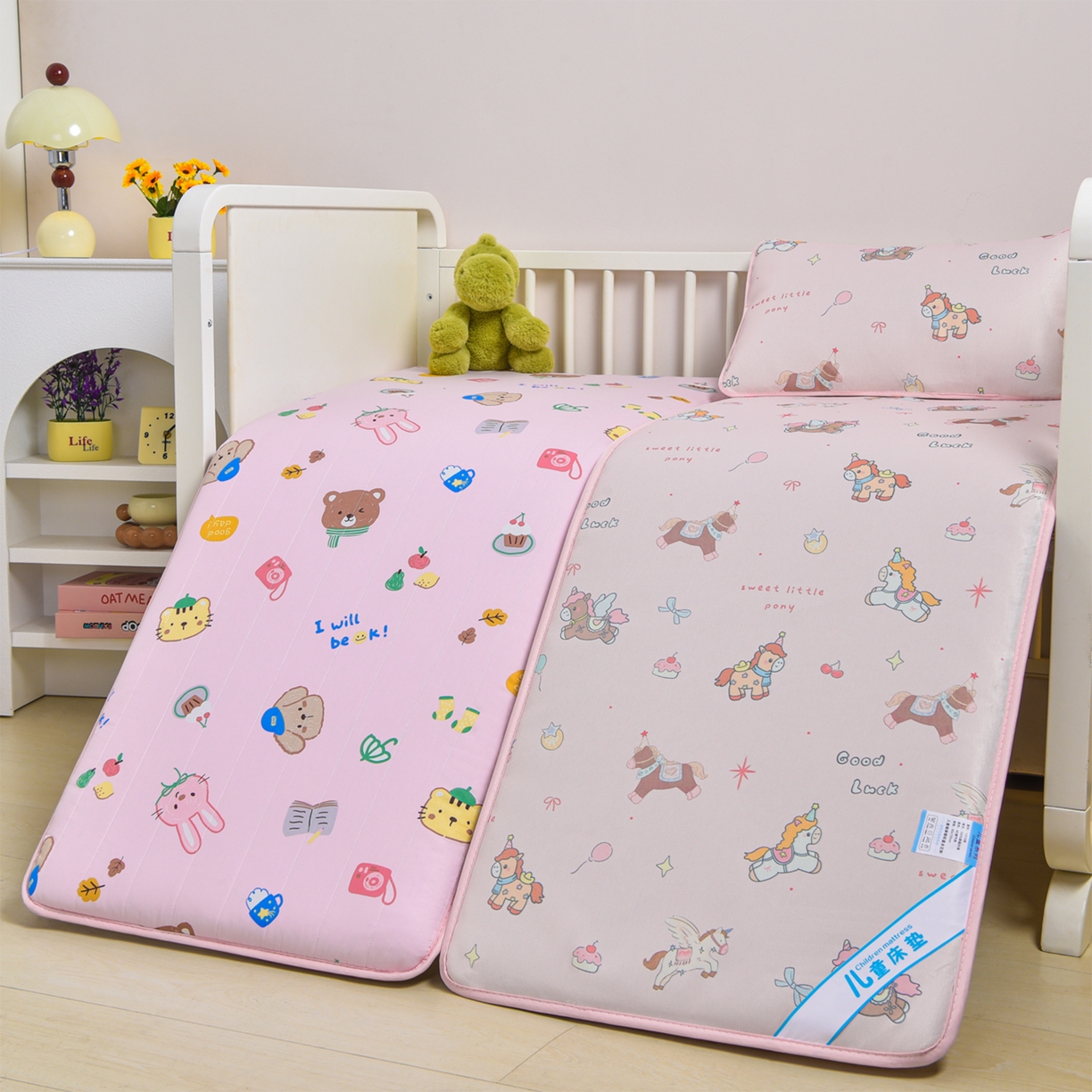 91家纺网 家纺一手货源 找家纺 宝贝优选 2026新款儿童凉席加厚四季床垫午休垫拼接床垫 卡通欢乐园
