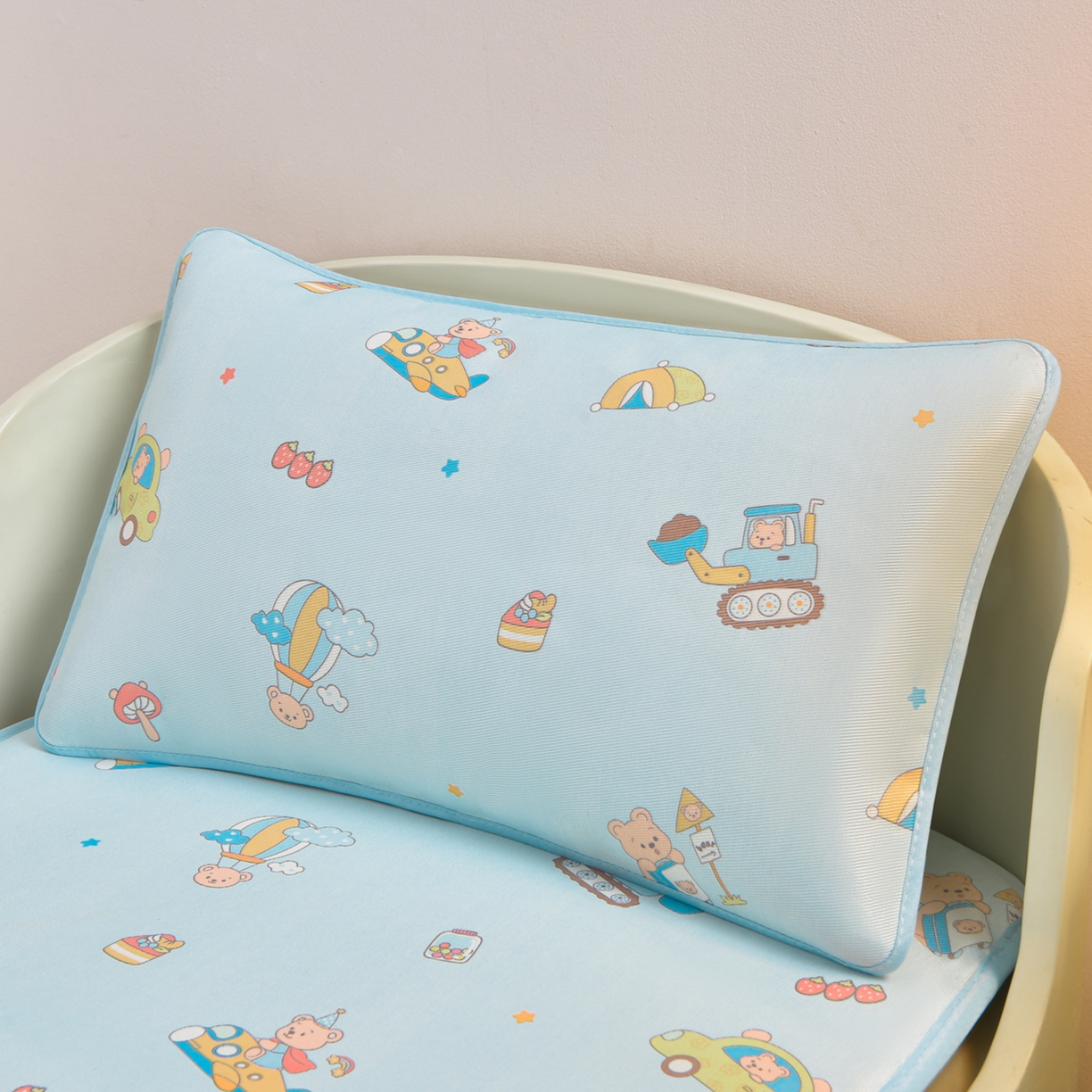 91家纺网 家纺一手货源 找家纺 宝贝优选 2026新款儿童凉席加厚四季床垫午休垫拼接床垫 快乐旅行家