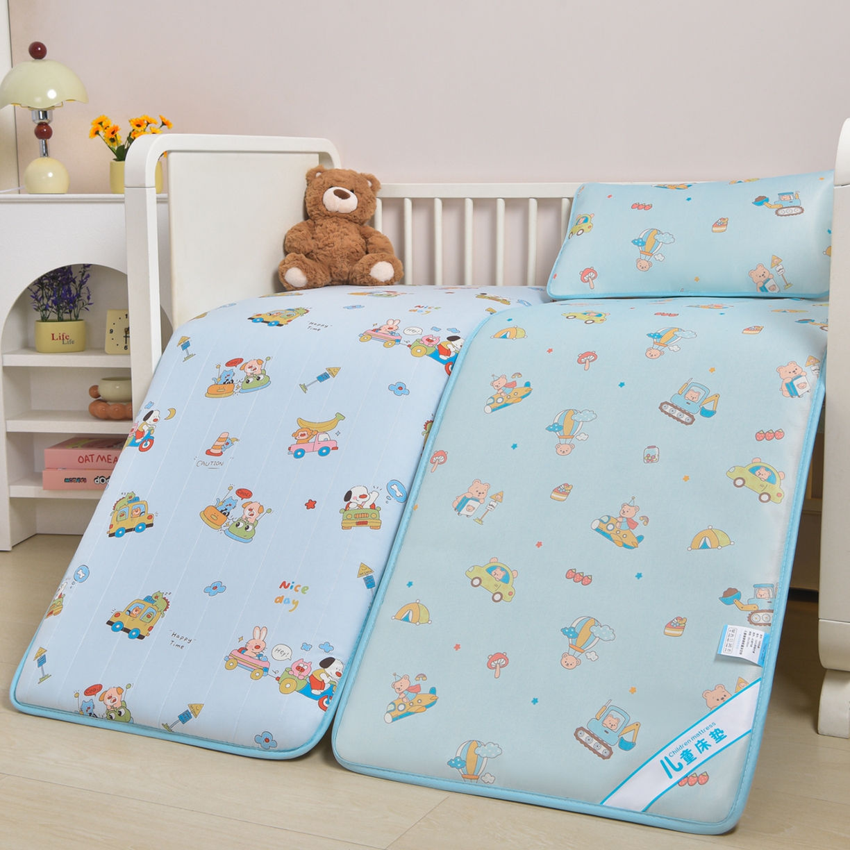 91家纺网 家纺一手货源 找家纺 宝贝优选 2026新款儿童凉席加厚四季床垫午休垫拼接床垫 快乐旅行家