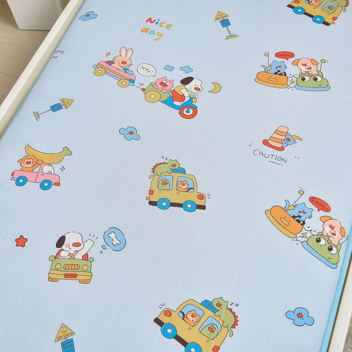 91家纺网 家纺一手货源 找家纺 宝贝优选 2026新款儿童凉席加厚四季床垫午休垫拼接床垫 快乐旅行家