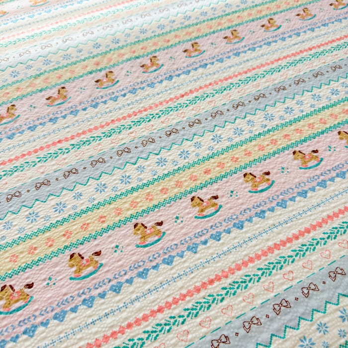 91家纺网 家纺一手货源 找家纺 梵朴 2026新款A类泡芙棉云感木棉邹邹纱双层纱床笠三件套 费尔岛木马