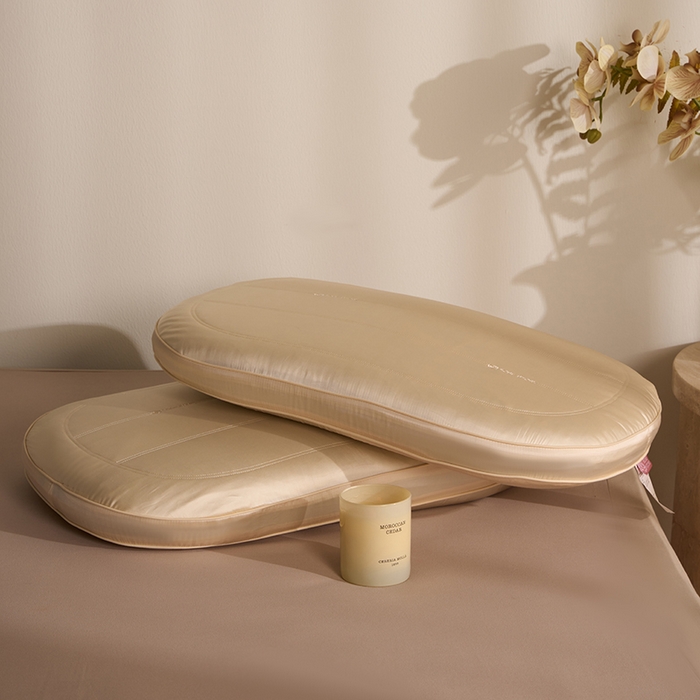 91家纺网 家纺一手货源 找家纺 微枕芯 2026新款生物基蚕丝玫瑰面包枕 香槟色