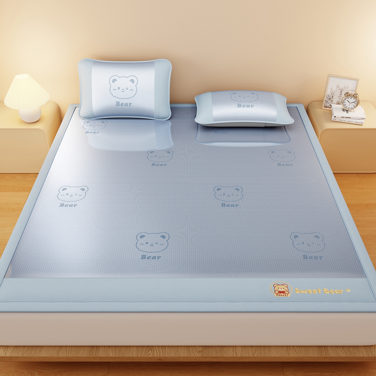 91家纺网 家纺一手货源 找家纺 （总）女子家纺 2026新款水洗冰藤床席款床笠款凉席-快乐熊