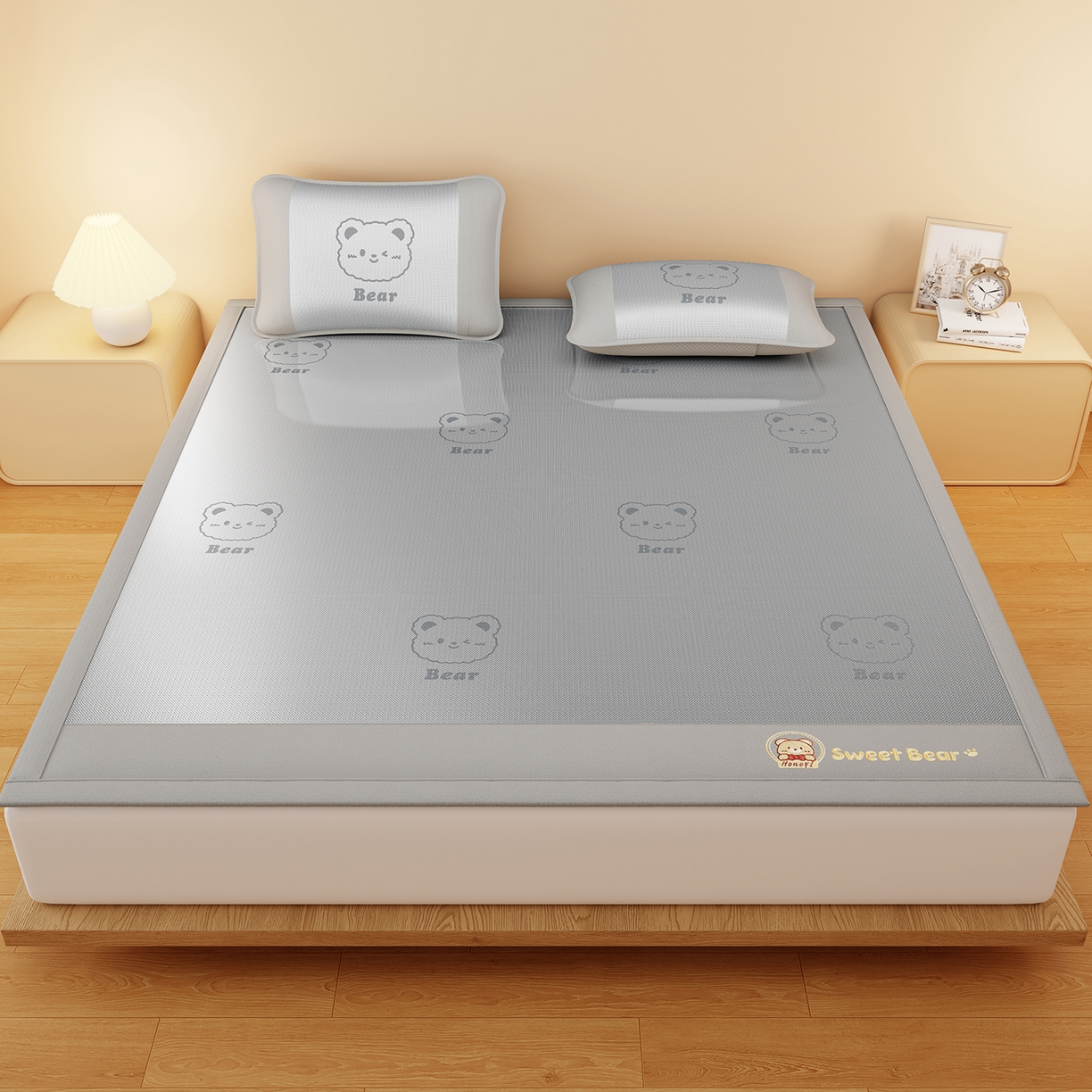 91家纺网 家纺一手货源 找家纺 （总）女子家纺 2026新款水洗冰藤床席款床笠款凉席-快乐熊