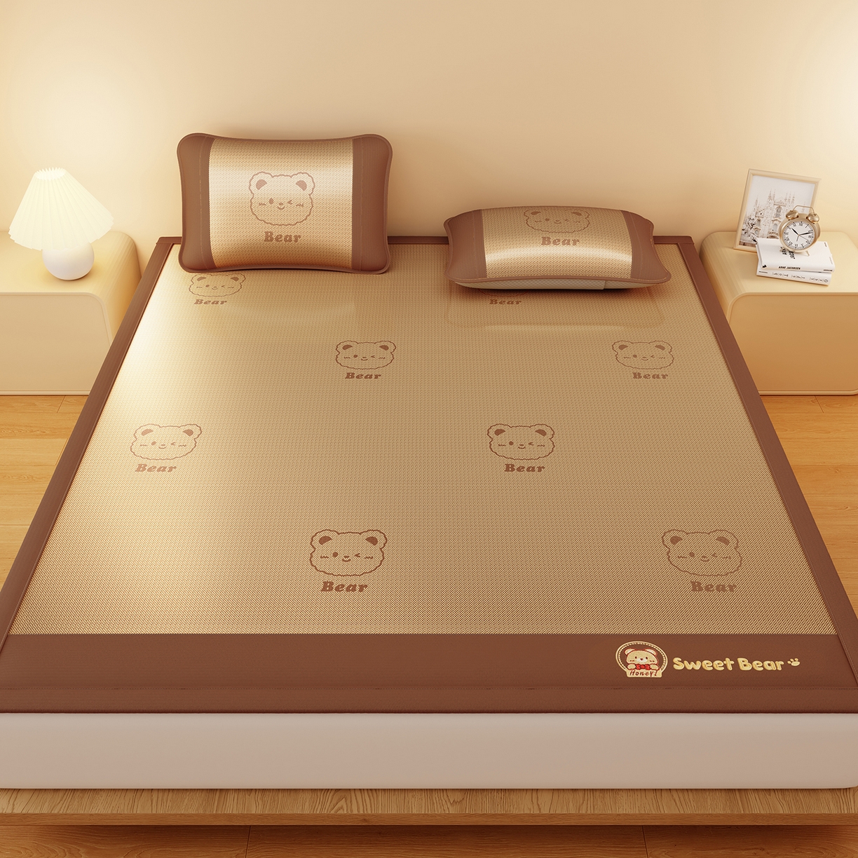 女子家纺 2026新款水洗冰藤床席款床笠款凉席-快乐熊 快乐熊-魅力咖