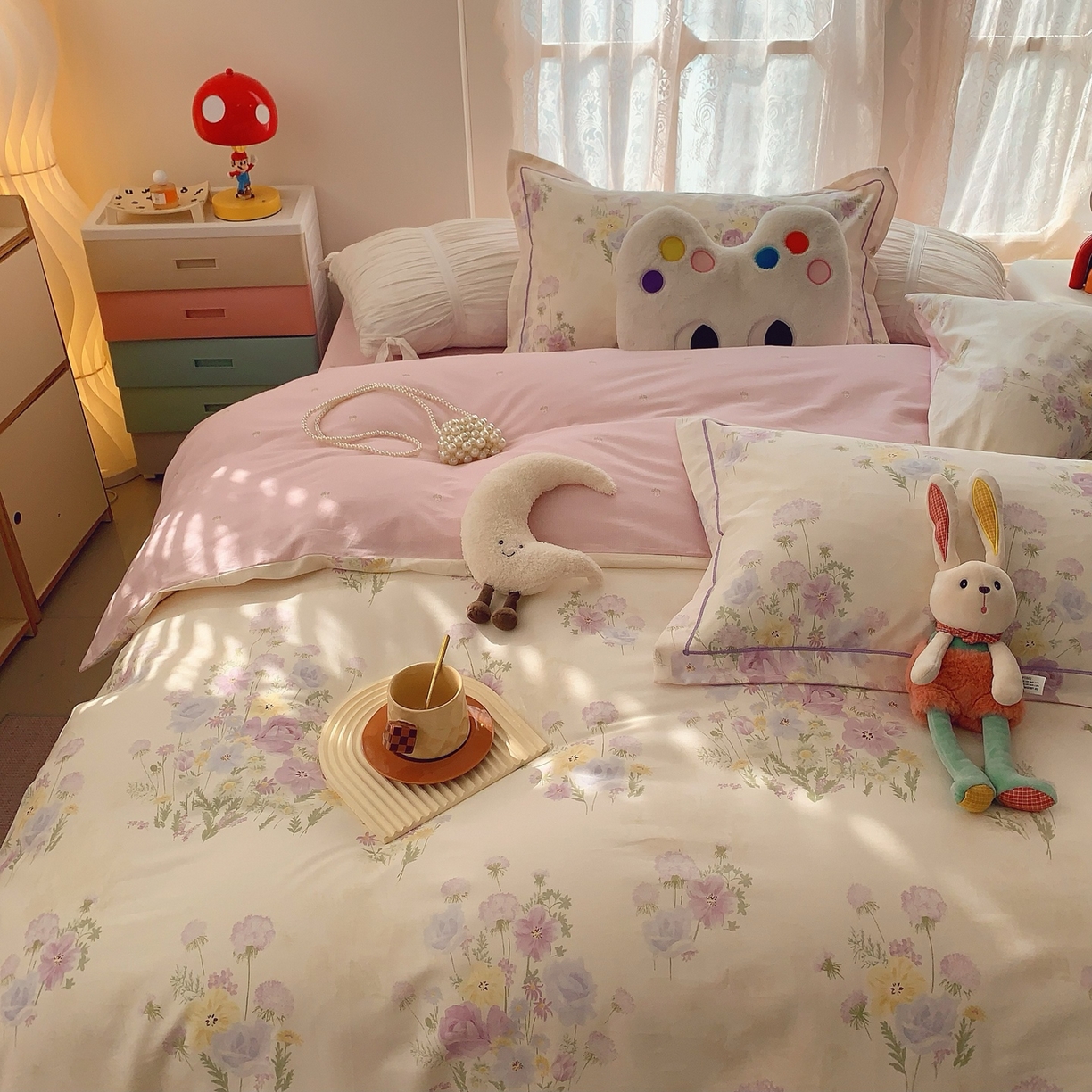 91家纺网 家纺一手货源 找家纺 （总）奈萝家纺 2025新款全棉纯棉小清新印花四件套-第二波